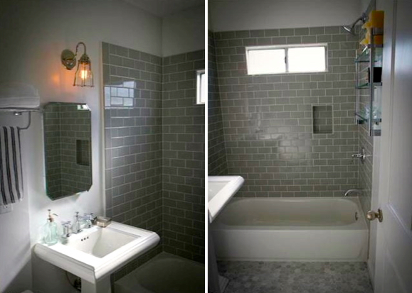 Bath with subway tile