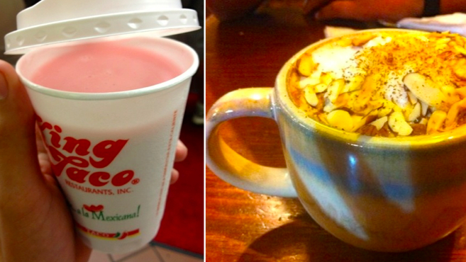Mexican atole or hot chocolate, your choice, only 300 calories!