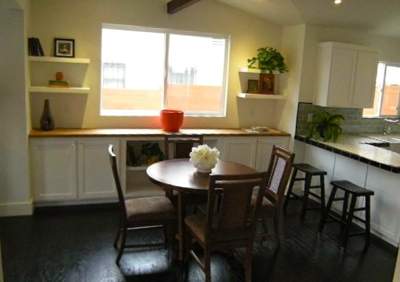 Dining room with built-in storage