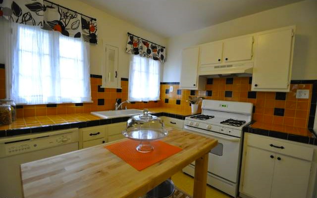 Vintage kitchen with built-in cabinets