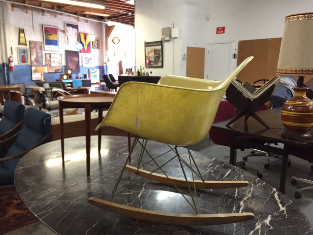 Super rare Eames yellow rope edge rocker